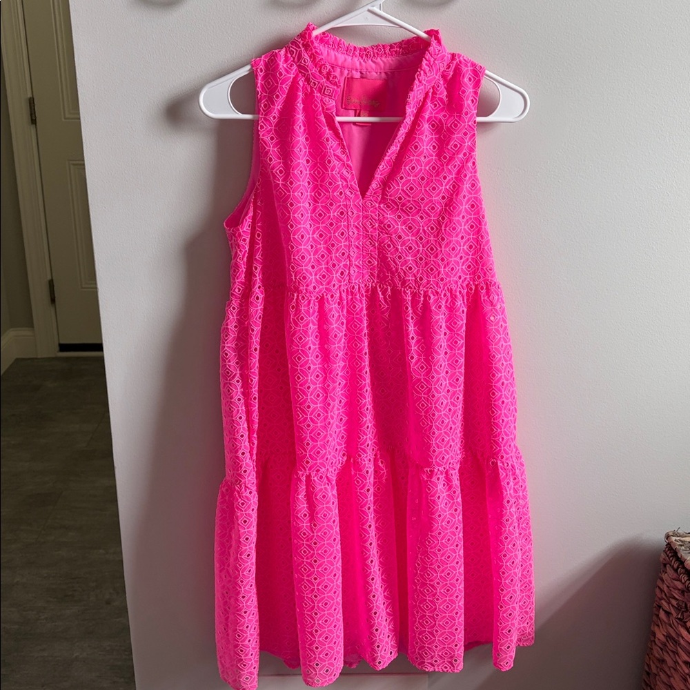 Lilly Pulitzer neon pink Novella Swing Dress